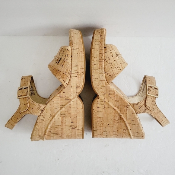 NEW Korks By Kork Ease Jenneve Cork Natural Wedge Strappy Cork Sandals, Size 9 - Picture 7 of 9